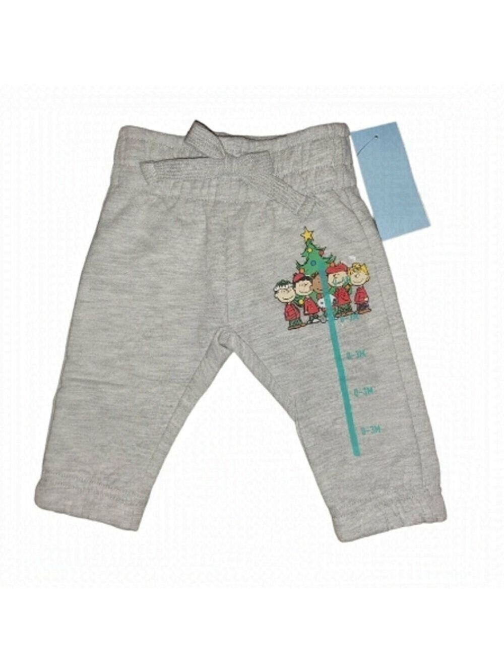 CHARLIE Brown Christmas Light Gray Baby Cotton Blend Sweatpants-Size 0-3 Months